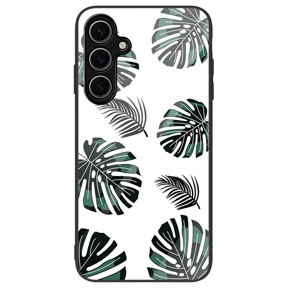 For Samsung Galaxy S24 FE Phone Case Pattern Design Tempered Glass+PC+TPU Phone Cover