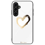 For Samsung Galaxy S24 FE Phone Case Pattern Design Tempered Glass+PC+TPU Phone Cover
