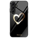 For Samsung Galaxy S24 FE Phone Case Pattern Design Tempered Glass+PC+TPU Phone Cover