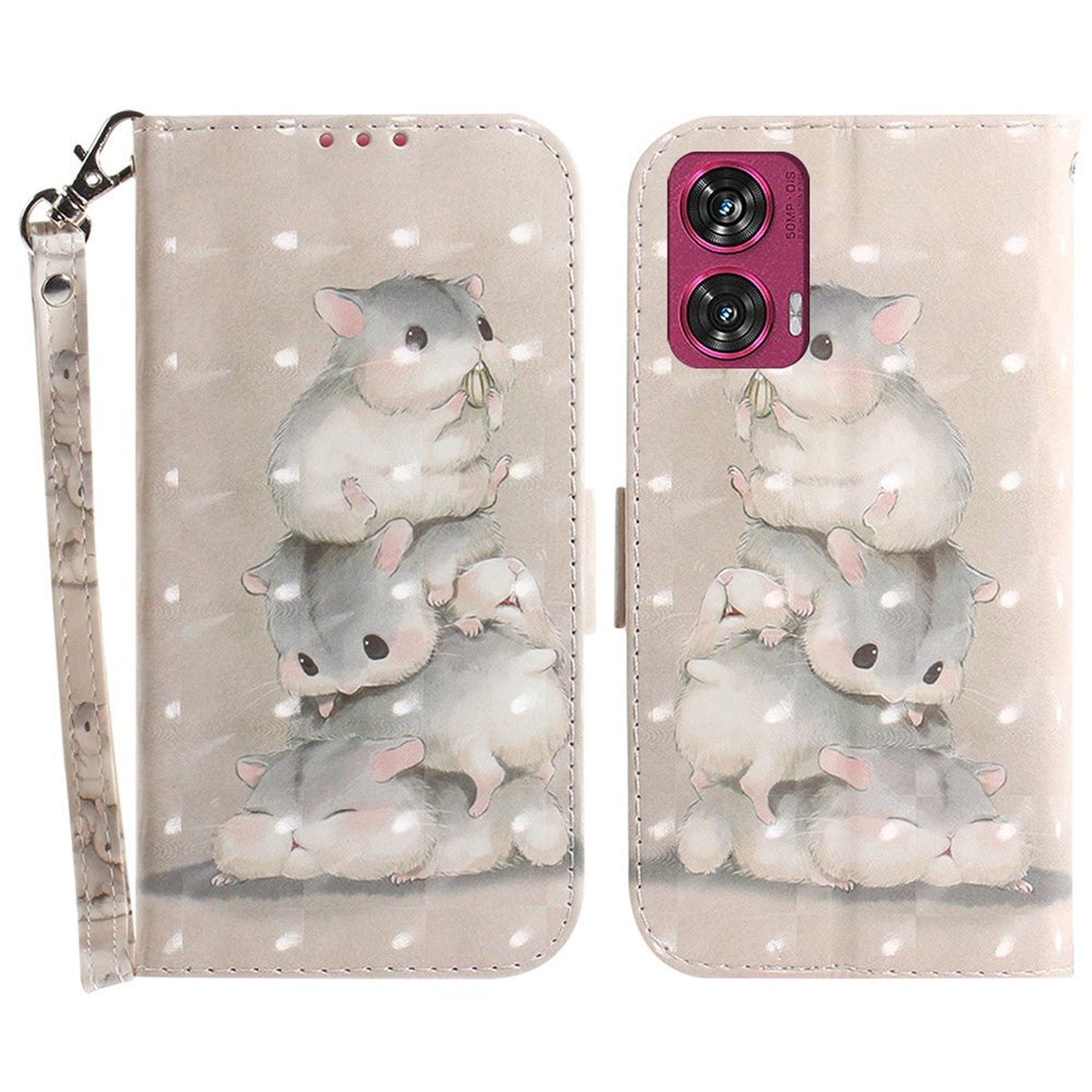 For Motorola Edge 50 Fusion 5G Stand Case Pattern Print PU Leather Wallet Phone Cover