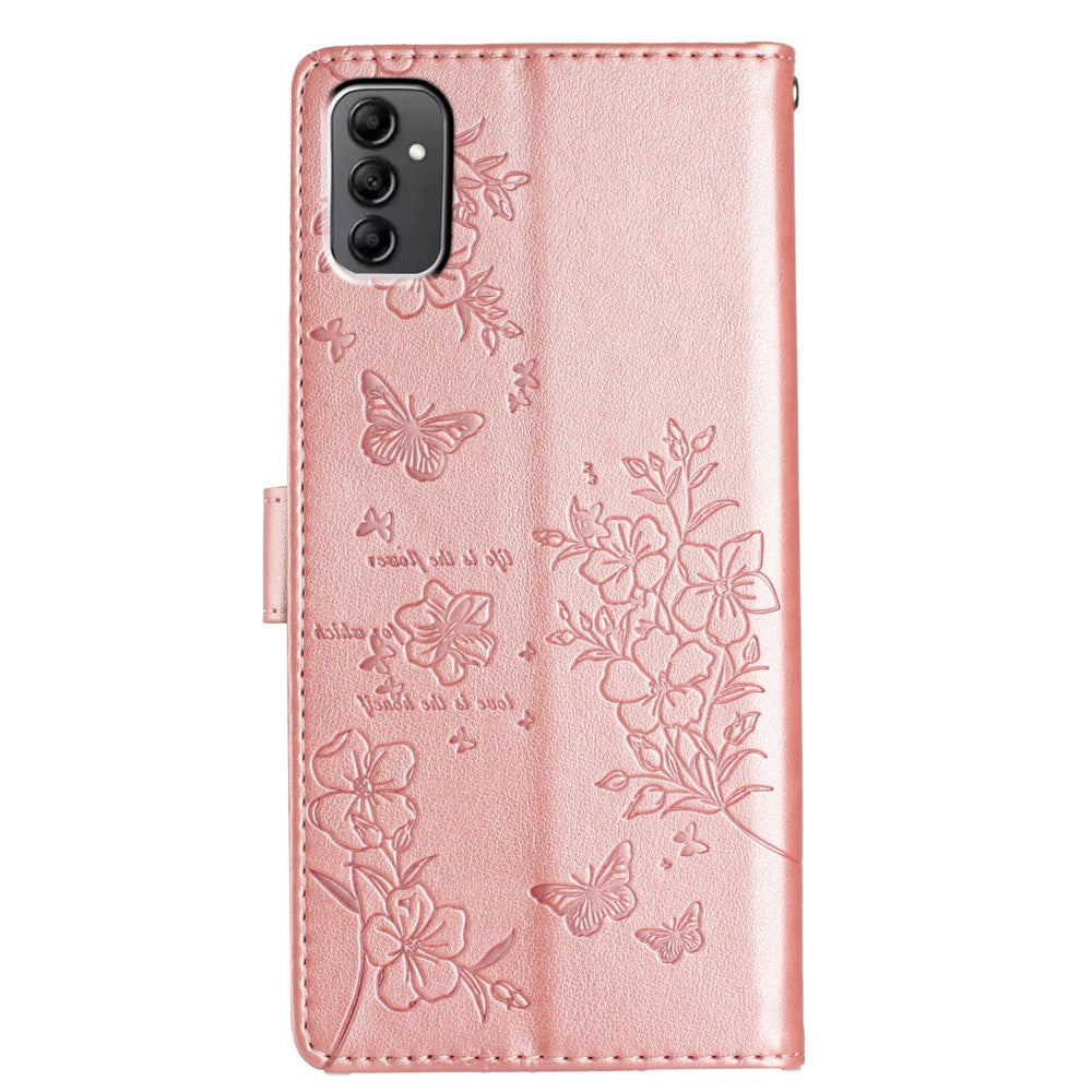 Samsung Galaxy A14 5G-mobilcover, flipet læderetui med sommerfugletryk og pung