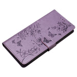 Til Samsung Galaxy A15 5G Pung Telefoncover med Sommerfugl Blomster Præg Lædercover