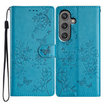 Til Samsung Galaxy A15 5G Pung Telefoncover med Sommerfugl Blomster Præg Lædercover