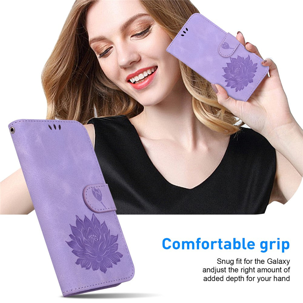 Huawei Nova 12 5G mobilskal Lotus Imprint Läder Stativ Plånboksfodral