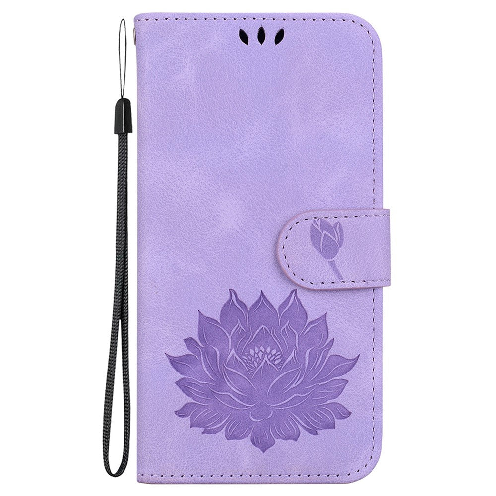 Huawei Nova 12 5G mobilskal Lotus Imprint Läder Stativ Plånboksfodral