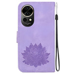 Huawei Nova 12 5G mobilskal Lotus Imprint Läder Stativ Plånboksfodral