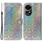 Huawei Nova 12 5G Plånboksfodral med bländande blommönster i PU-läder