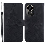 Huawei Nova 12 5G Plånboksfodral PU-lädermobilfodral med blommönster