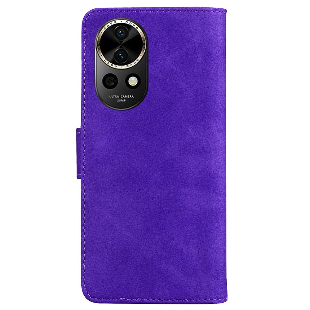 For Huawei nova 12 5G Case Solid Color PU Leather Stand Phone Cover