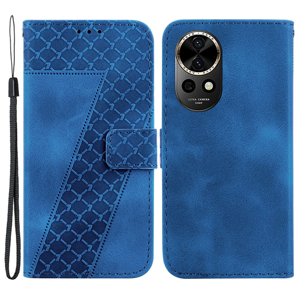 For Huawei nova 12 5G Wallet Case 7-Shaped Pattern Leather Phone Cover