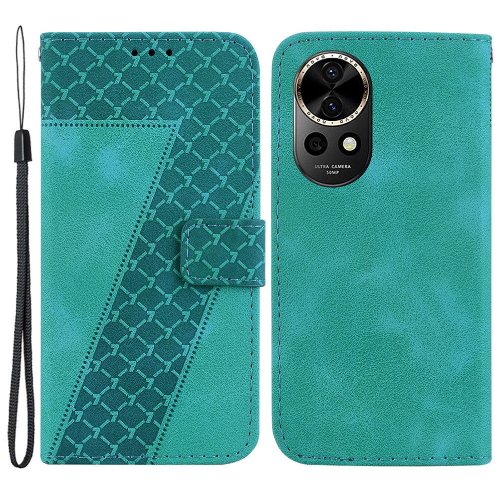 For Huawei nova 12 5G Wallet Case 7-Shaped Pattern Leather Phone Cover