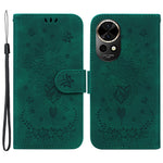 Huawei Nova 12 5G Plånboksfodral PU-läder mobilfodral Fjärilsblomma Avtryck