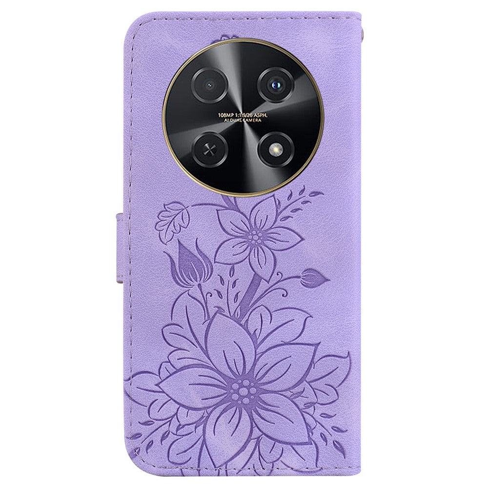 For Huawei nova 12i 4G Wallet Case PU Leather Phone Cover Flower Imprinted