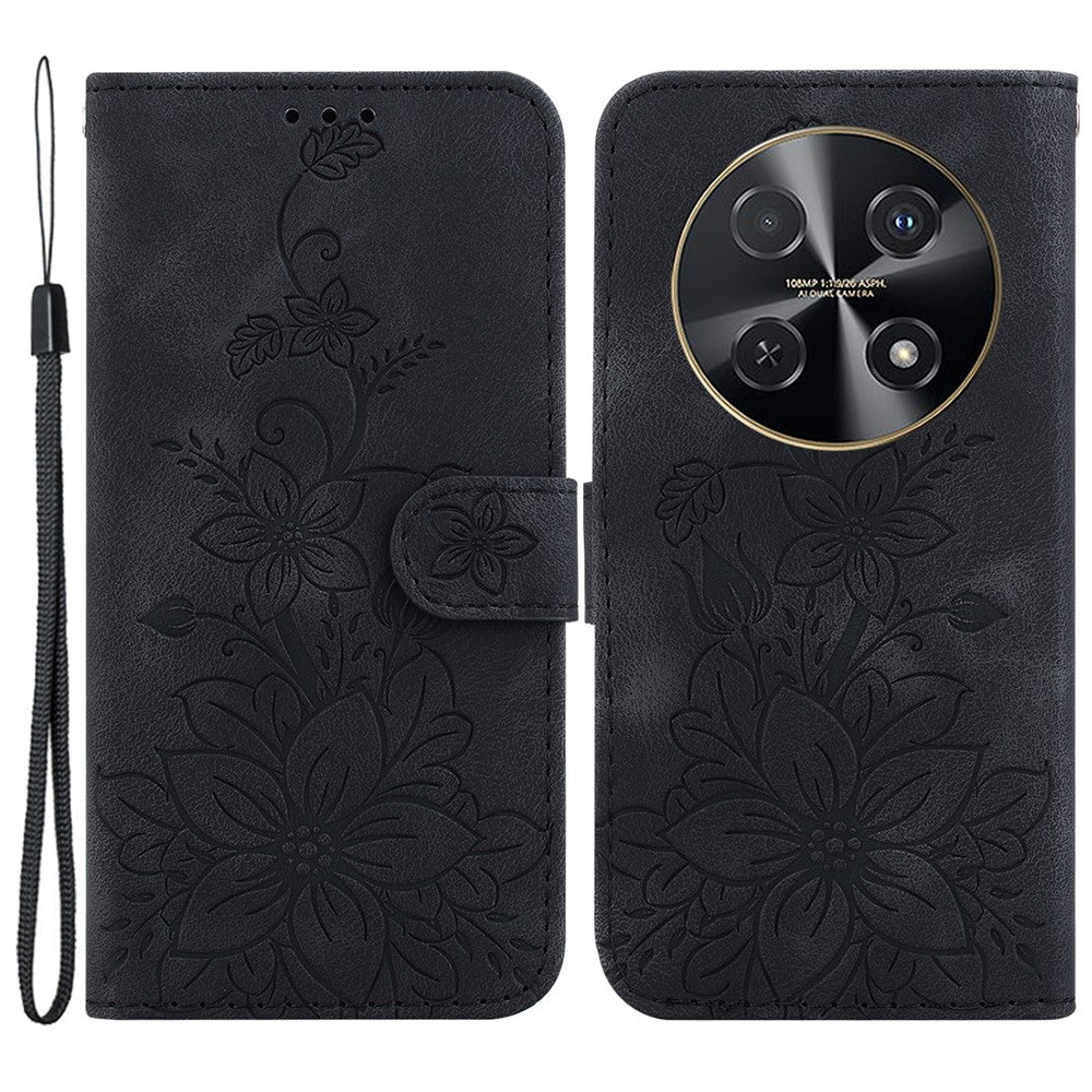 For Huawei nova 12i 4G Wallet Case PU Leather Phone Cover Flower Imprinted