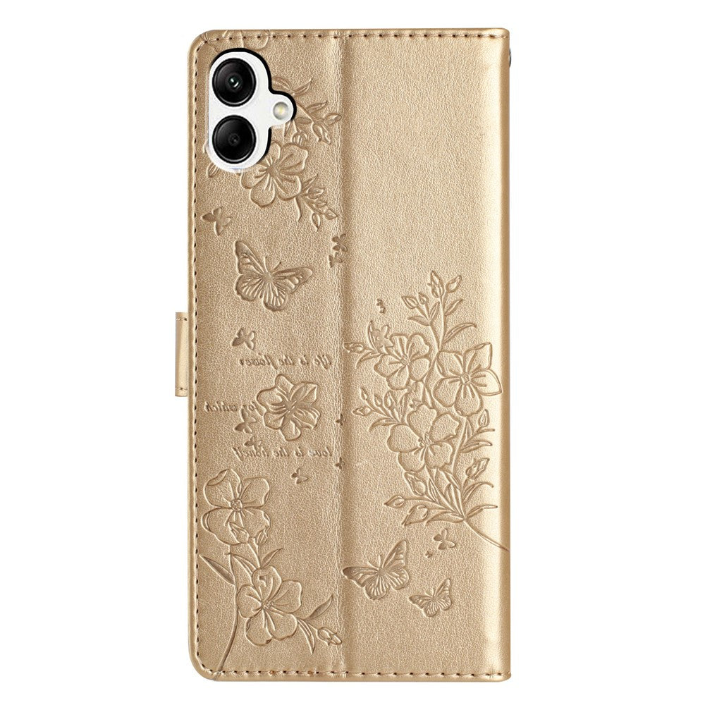 Samsung Galaxy A05 4G Plånboksfodral Läder Flipfodral med Fjärilstryck