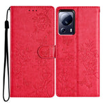 Xiaomi 13 Lite / Civi 2 5G mobilskal Fjärils Blommigt Läder Plånboksfodral