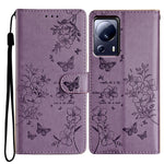 Xiaomi 13 Lite / Civi 2 5G mobilskal Fjärils Blommigt Läder Plånboksfodral