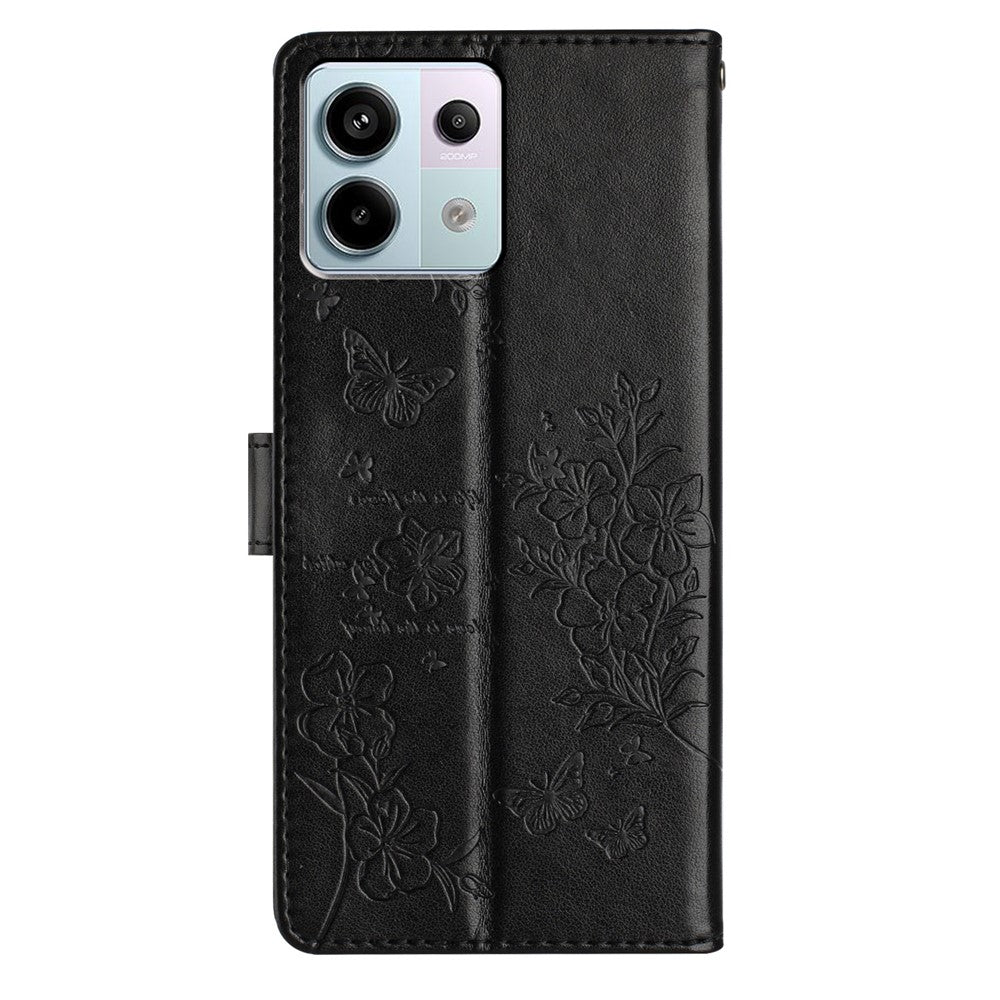 For Xiaomi Redmi Note 13 Pro 5G / Poco X6 5G Case Butterfly Floral Imprint Leather Wallet Phone Cover