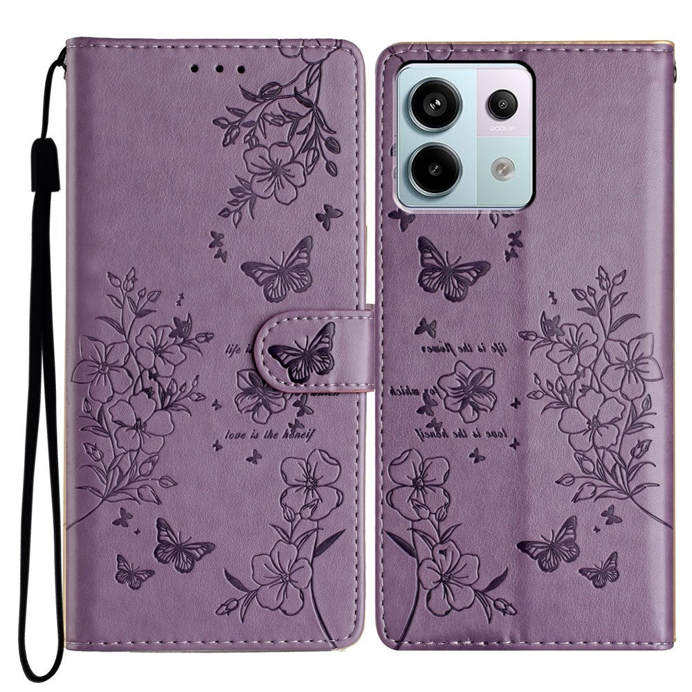 For Xiaomi Redmi Note 13 Pro 5G / Poco X6 5G Case Butterfly Floral Imprint Leather Wallet Phone Cover