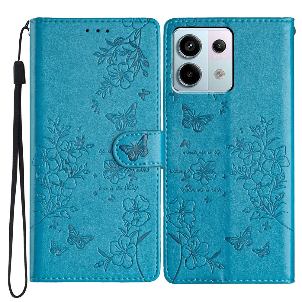 For Xiaomi Redmi Note 13 Pro 5G / Poco X6 5G Case Butterfly Floral Imprint Leather Wallet Phone Cover