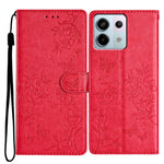 For Xiaomi Redmi Note 13 Pro 4G / Poco M6 Pro 4G Case Butterfly Floral Imprint Leather Wallet Phone Cover