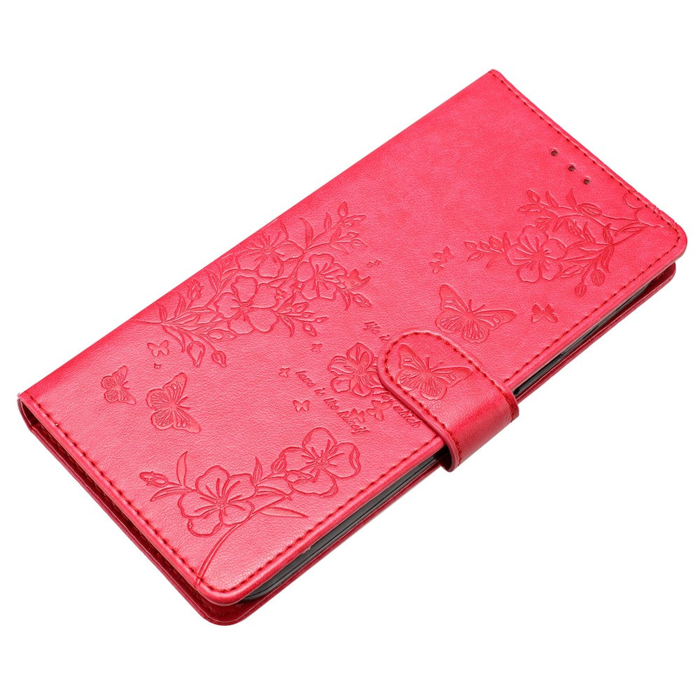 For Xiaomi Redmi Note 13 4G Leather Case Butterfly Floral Imprint Wallet Phone Shell