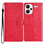 For Xiaomi Redmi Note 13 Pro+ 5G Phone Case Butterfly Floral Imprint Leather Wallet Cover