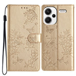 For Xiaomi Redmi Note 13 Pro+ 5G Phone Case Butterfly Floral Imprint Leather Wallet Cover