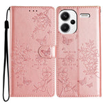 For Xiaomi Redmi Note 13 Pro+ 5G Phone Case Butterfly Floral Imprint Leather Wallet Cover