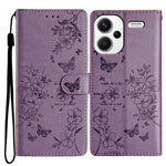 For Xiaomi Redmi Note 13 Pro+ 5G Phone Case Butterfly Floral Imprint Leather Wallet Cover
