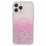 WANLONFENG JWT Series For iPhone 12 Pro Max Glitter Sequin TPU+Acrylic Magnetic Phone Case with Screen Film + Lens Film