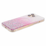 WANLONFENG JWT Series For iPhone 12 Pro Max Glitter Sequin TPU+Acrylic Magnetic Phone Case with Screen Film + Lens Film