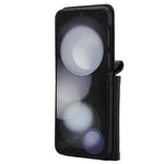 For Samsung Galaxy Z Flip7 FE 5G / Z Flip6 5G Case Card Holders PU Leather+PC Phone Cover with Detachable Shoulder Strap