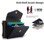 For Samsung Galaxy Z Flip7 FE 5G / Z Flip6 5G Case Card Holders PU Leather+PC Phone Cover with Detachable Shoulder Strap