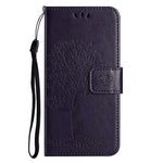 Til Samsung Galaxy A04 4G (164,4 x 76,3 x 9,1 mm) / M13 5G Anti-fald PU-læder telefoncover Præget ugletræsmønster Flip Wallet Cover Stativ