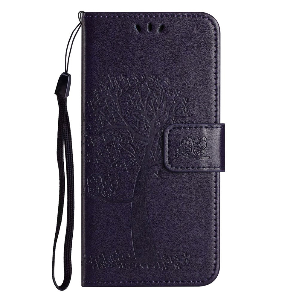 Til Samsung Galaxy A04 4G (164,4 x 76,3 x 9,1 mm) / M13 5G Anti-fald PU-læder telefoncover Præget ugletræsmønster Flip Wallet Cover Stativ