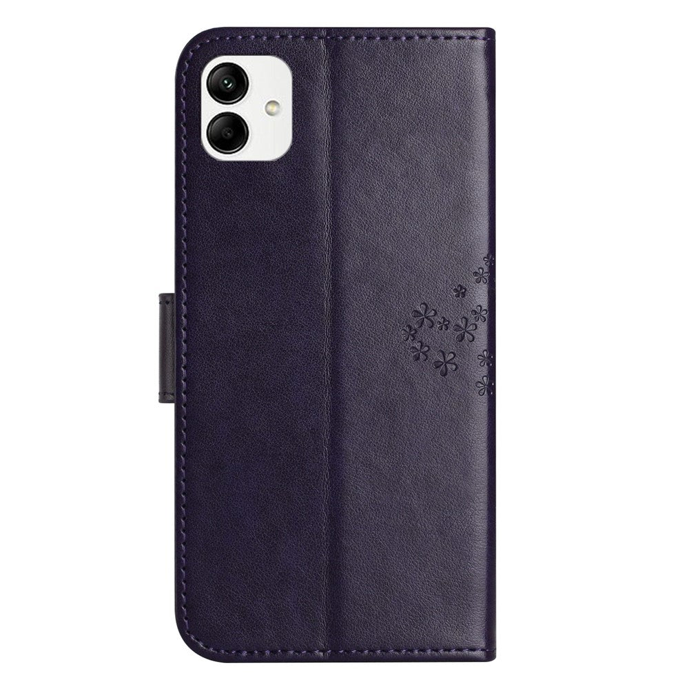 Til Samsung Galaxy A04 4G (164,4 x 76,3 x 9,1 mm) / M13 5G Anti-fald PU-læder telefoncover Præget ugletræsmønster Flip Wallet Cover Stativ