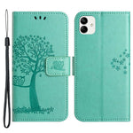 Til Samsung Galaxy A04 4G (164,4 x 76,3 x 9,1 mm) / M13 5G Anti-fald PU-læder telefoncover Præget ugletræsmønster Flip Wallet Cover Stativ