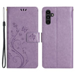 For Samsung Galaxy S24 FE Phone Case Butterfly Flower Imprinted Leather Flip Cover