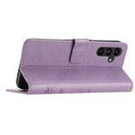 For Samsung Galaxy S24 FE Phone Case Butterfly Flower Imprinted Leather Flip Cover