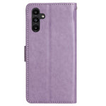 For Samsung Galaxy S24 FE Phone Case Butterfly Flower Imprinted Leather Flip Cover