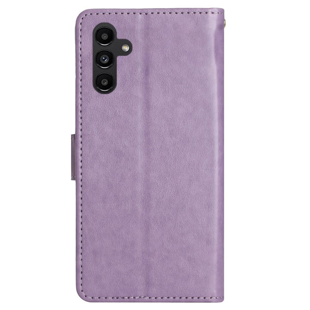 For Samsung Galaxy S24 FE Phone Case Butterfly Flower Imprinted Leather Flip Cover