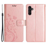 For Samsung Galaxy S24 FE Phone Case Butterfly Flower Imprinted Leather Flip Cover