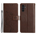 For Samsung Galaxy S24 FE Phone Case Butterfly Flower Imprinted Leather Flip Cover