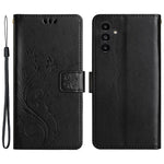 For Samsung Galaxy S24 FE Phone Case Butterfly Flower Imprinted Leather Flip Cover