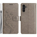 For Samsung Galaxy S24 FE Phone Case Butterfly Flower Imprinted Leather Flip Cover