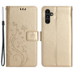 For Samsung Galaxy S24 FE Phone Case Butterfly Flower Imprinted Leather Flip Cover
