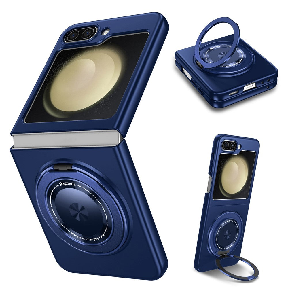 Samsung Galaxy Z Flip7 FE 5G / Z Flip6 5G Magnetiskt skal Roterande stativ PC Hårt mobilskal