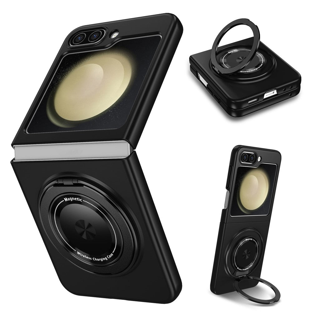 Samsung Galaxy Z Flip7 FE 5G / Z Flip6 5G Magnetiskt skal Roterande stativ PC Hårt mobilskal