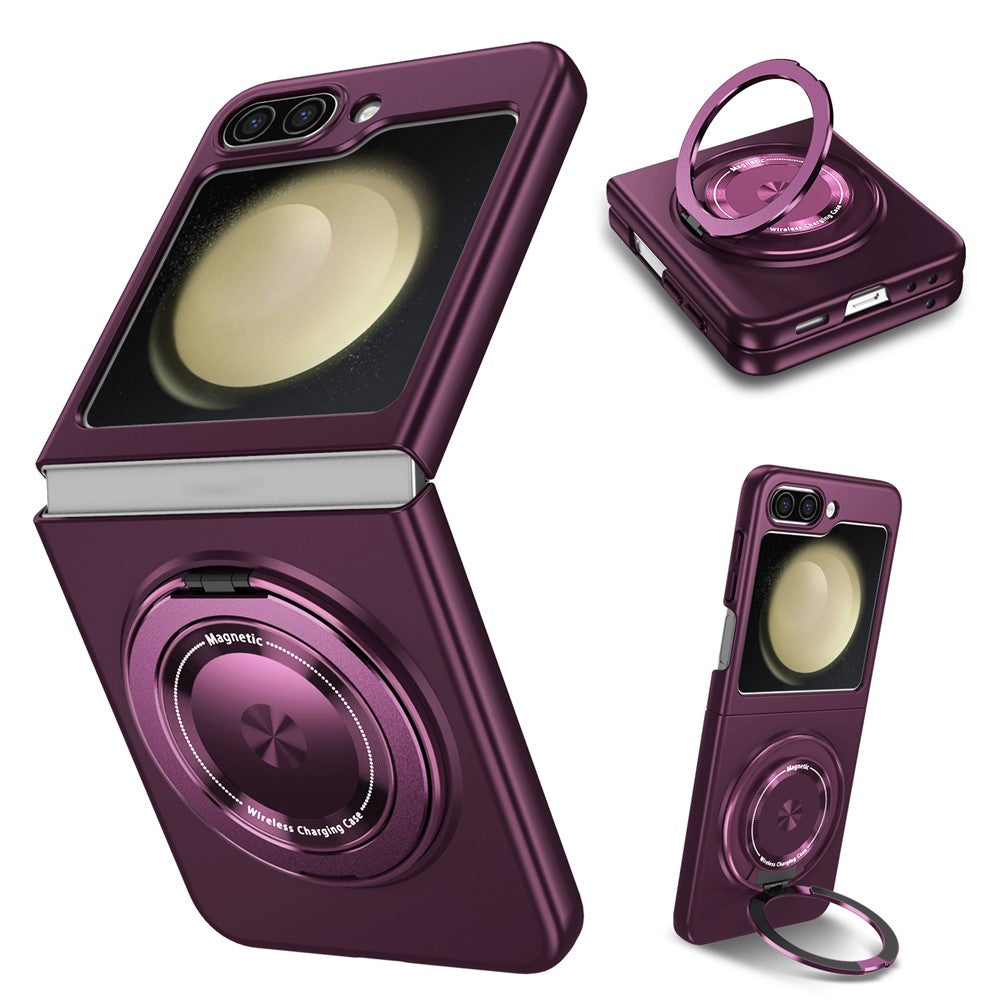 Samsung Galaxy Z Flip7 FE 5G / Z Flip6 5G Magnetiskt skal Roterande stativ PC Hårt mobilskal